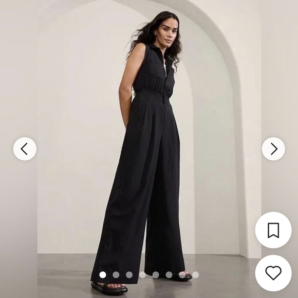 Athleta Sleeveless Collared Wide-Leg Jumpsuit in Dark Blue - Picture 5 of 5